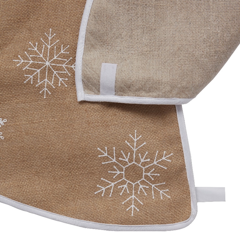 Husa suport brad, model fulgi de nea, 99 cm, maro
