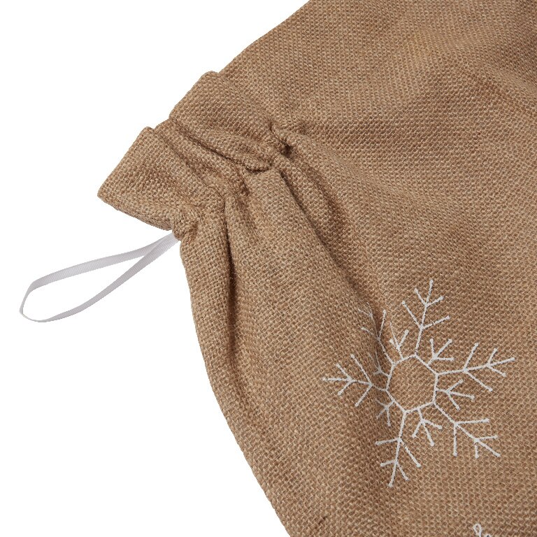 Husa cadouri Craciun, model fulgi de nea, 80 x 60 cm, maro