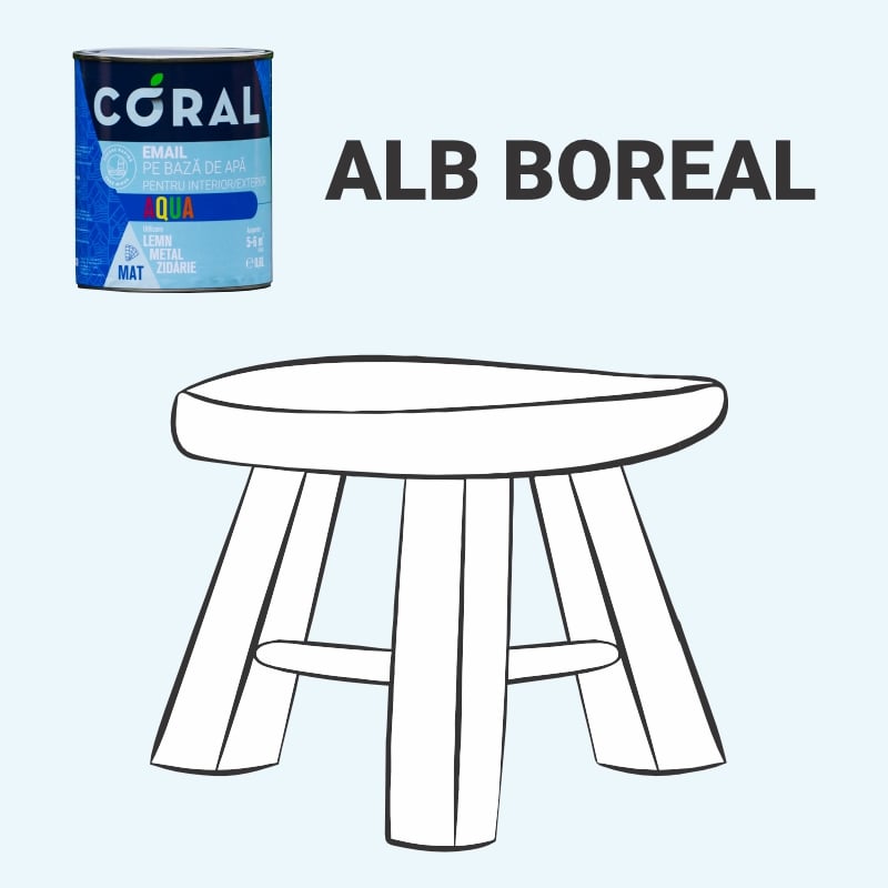 Email Coral Aqua, pe baza de apa, alb boreal, 0.6 l