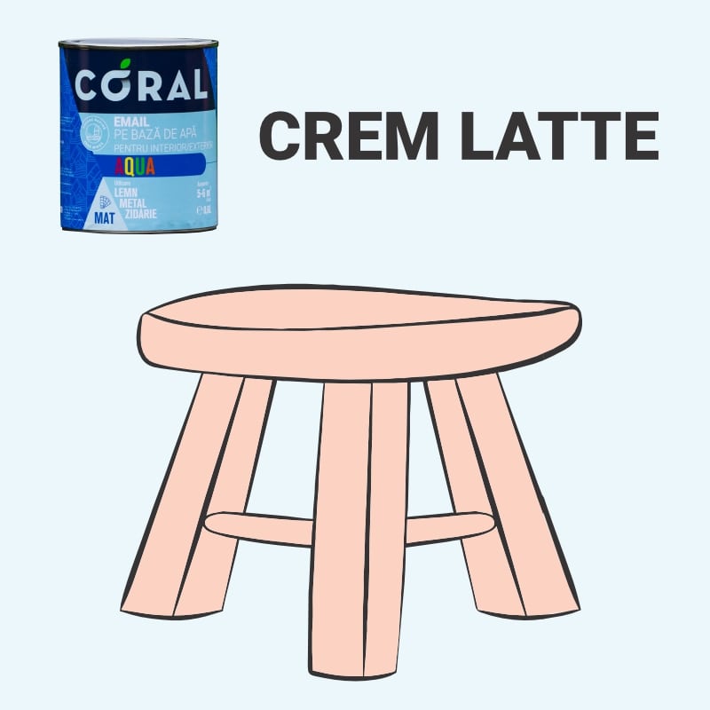 Email pe baza de apa CORAL Aqua, Crem Latte, 0.6L