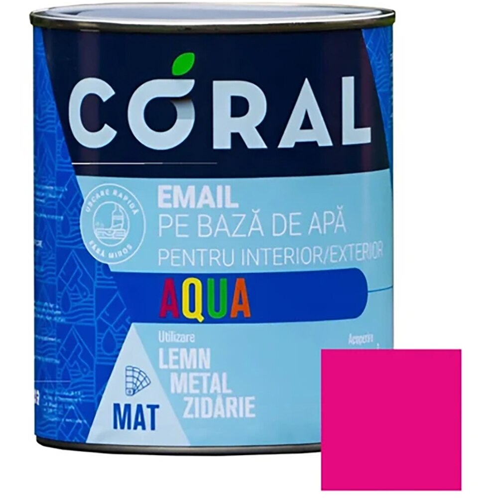 Email pe baza de apa CORAL Aqua, Fucsia Candy, 0.6L