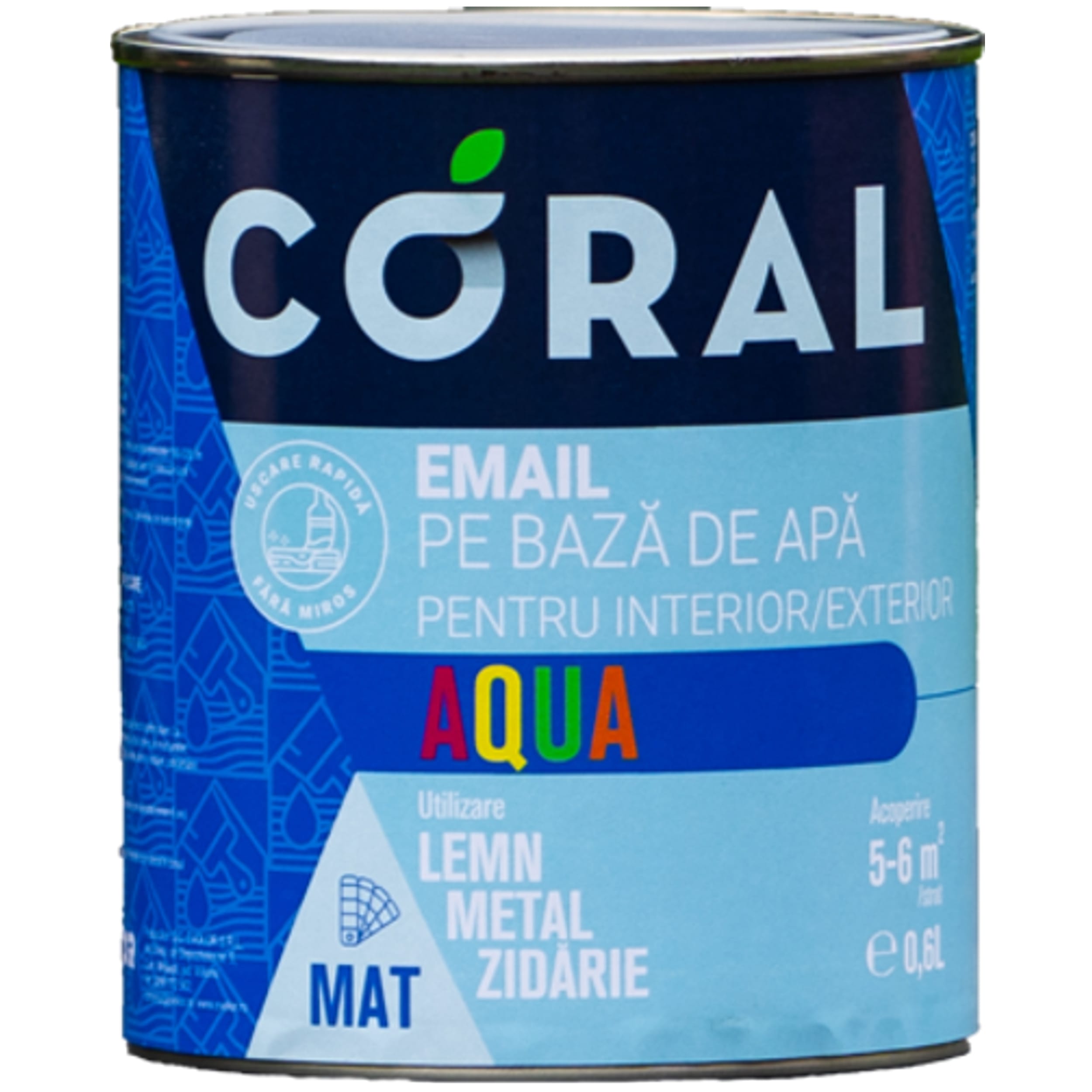 Email pe baza de apa CORAL Aqua, Rosu Passion, 0.6L
