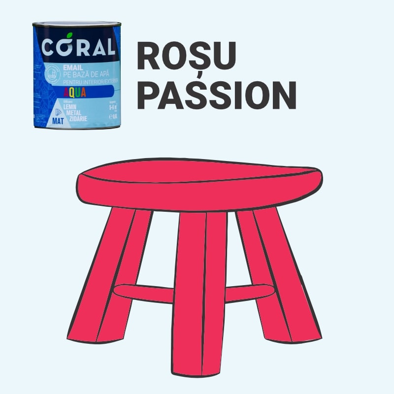 Email pe baza de apa CORAL Aqua, Rosu Passion, 0.6L