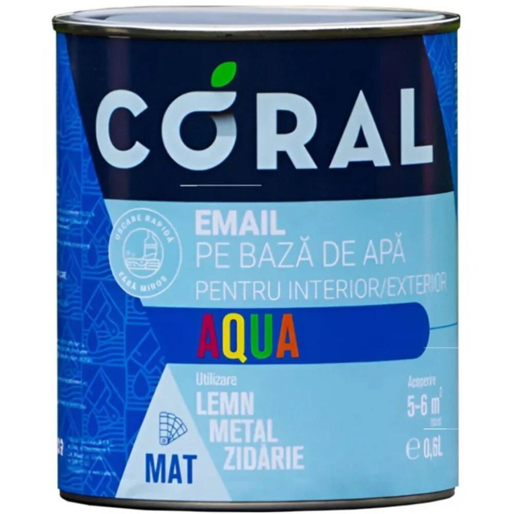 Email pe baza de apa CORAL Aqua, galben solar, 0.6L