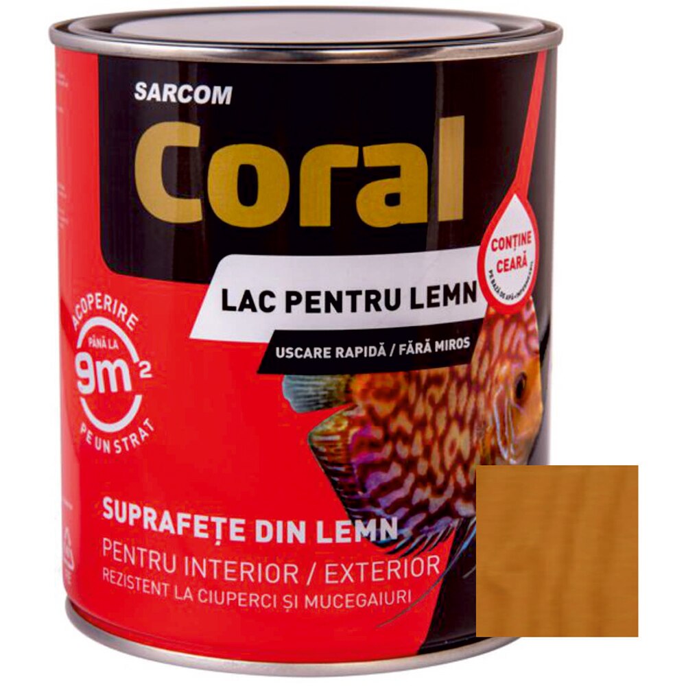 Lac lemn Coral Castan, 0.75 l