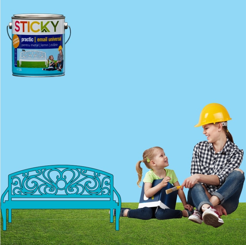 Vopsea Alchidica Sticky 11118, 0.6 l, bleu