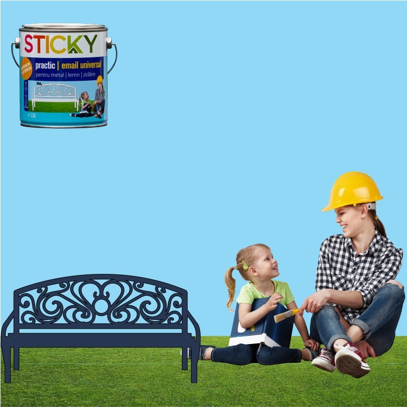 Sticky Vopsea Alchidica Albast 0.6L