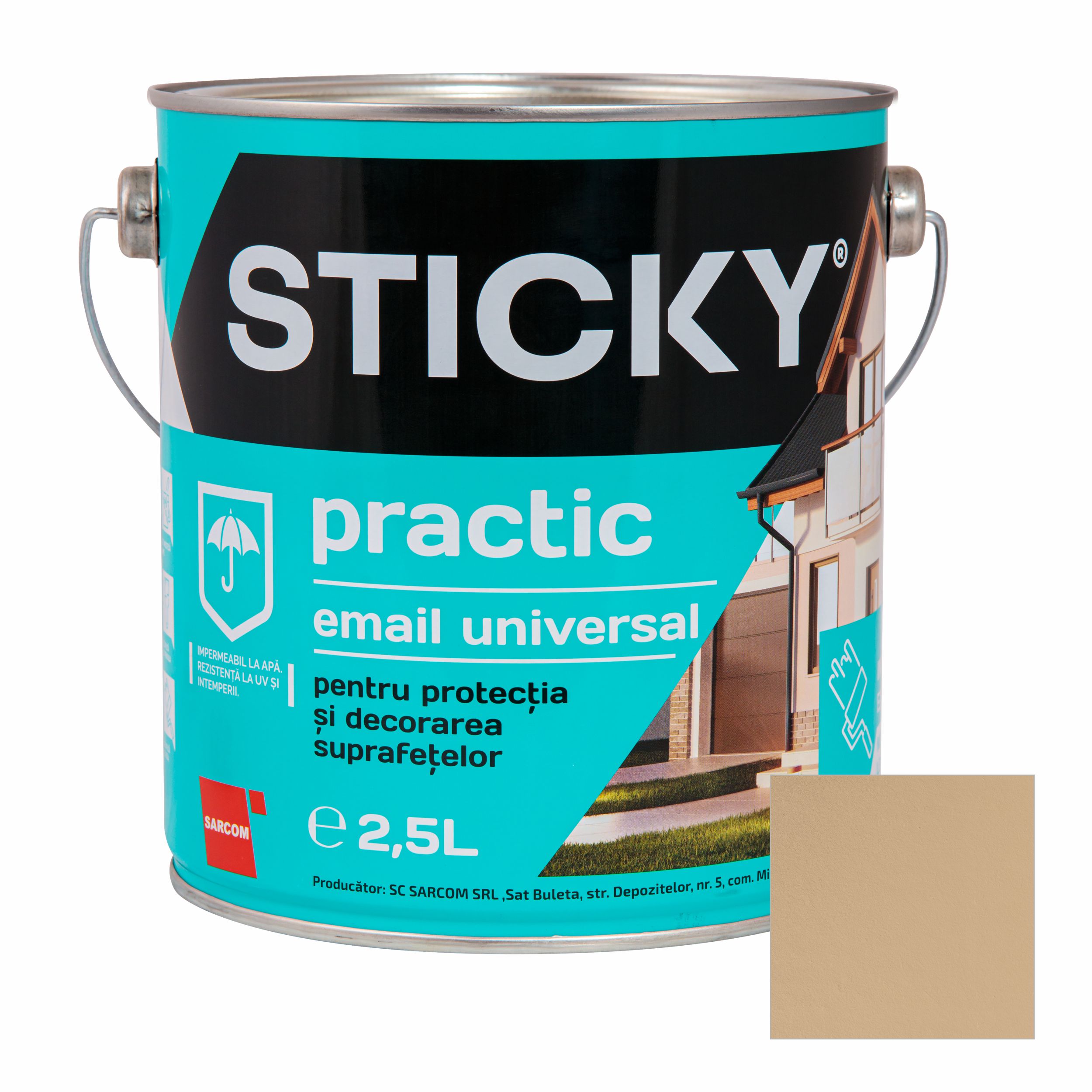 Vopsea Alchidica, Crem, 2.5L   Sticky Practic