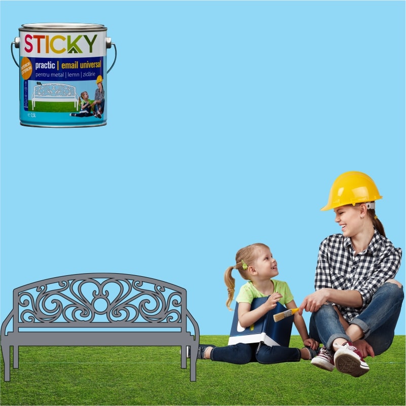 Vopsea Alchidica Sticky 11132, 0.6 l, gri