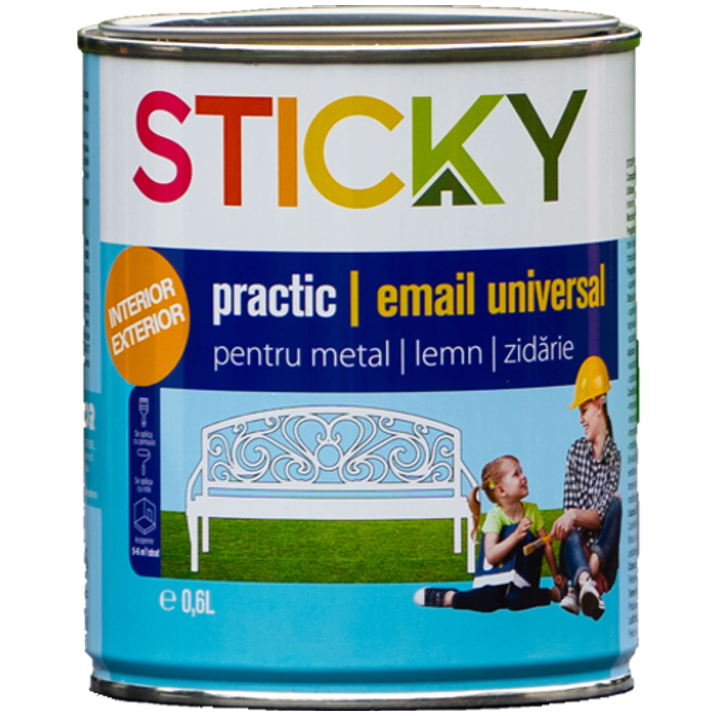 Vopsea Alchidica, Rosu, 0.6L   Sticky Practic