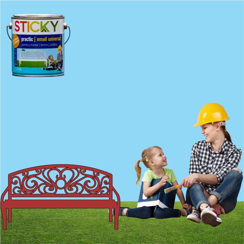 Vopsea Alchidica, Rosu, 0.6L   Sticky Practic