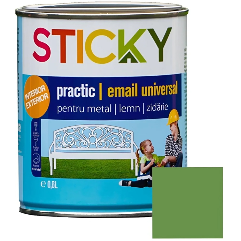 Vopsea Alchidica Sticky 11211, 0.6 l, verde