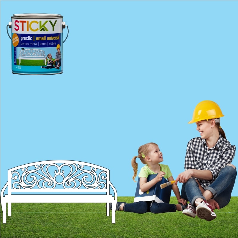 Vopsea Alchidica Sticky 11110, 0.6 l, alb