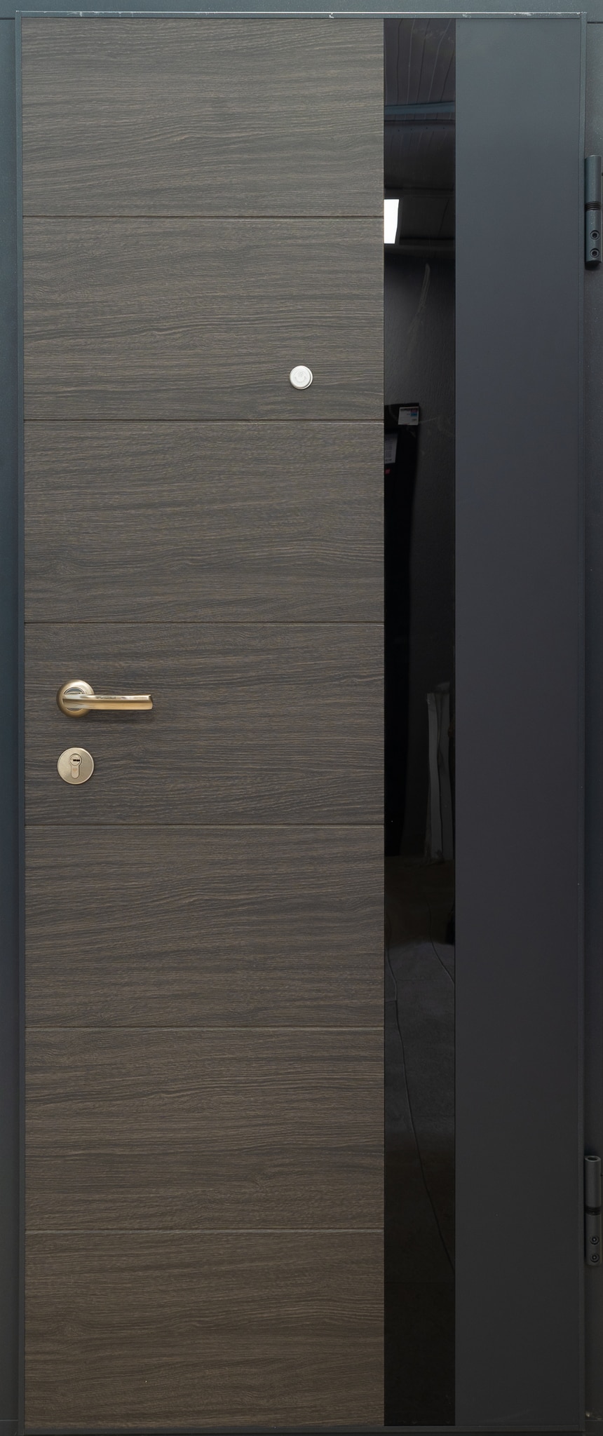 Usa de intrare pentru apartament, metalica, antracit, fara geam, stanga, 202 x 86 cm  Bella Casa Chicago 114