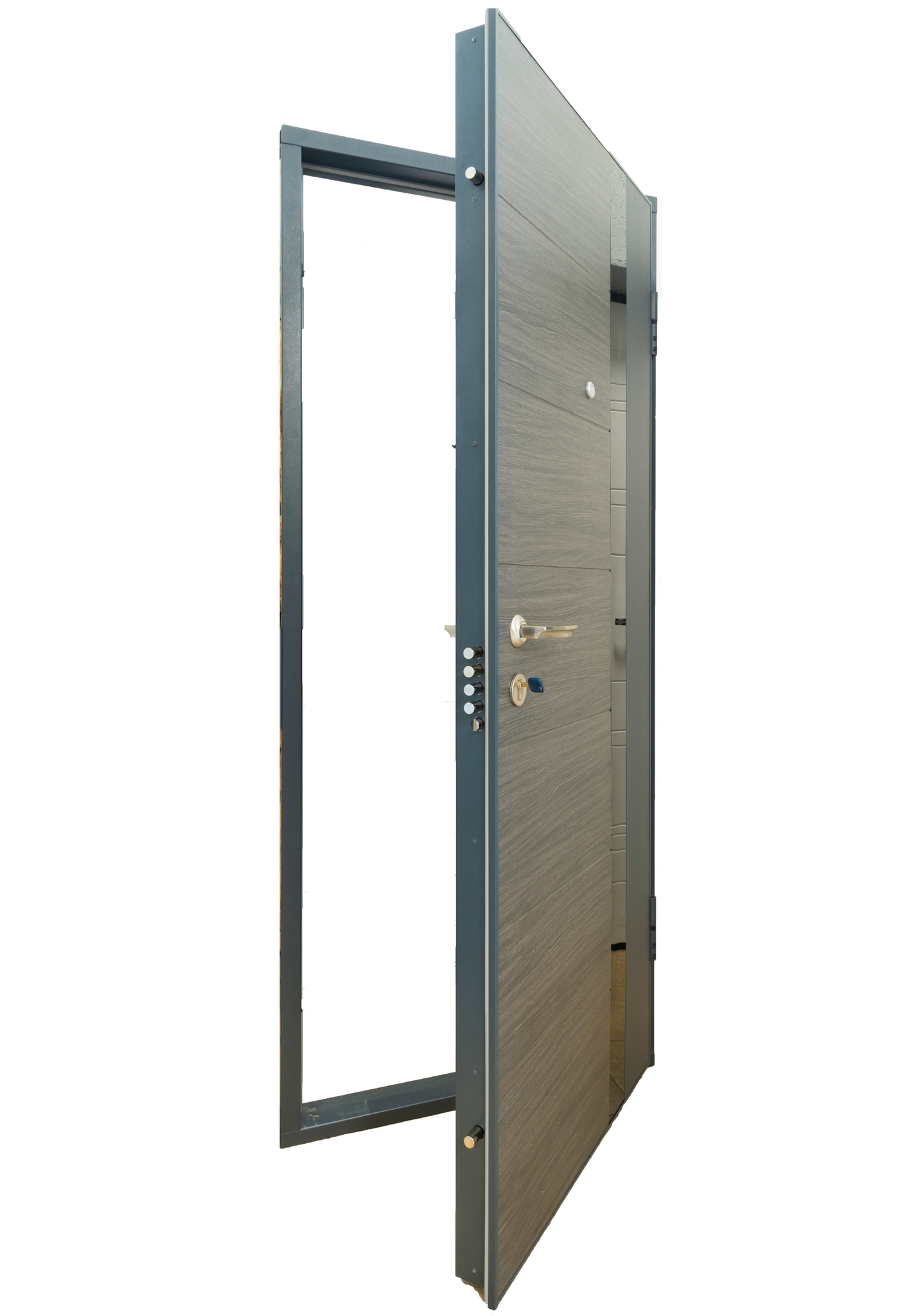 Usa de intrare pentru apartament, metalica, antracit, fara geam, stanga, 202 x 86 cm  Bella Casa Chicago 114