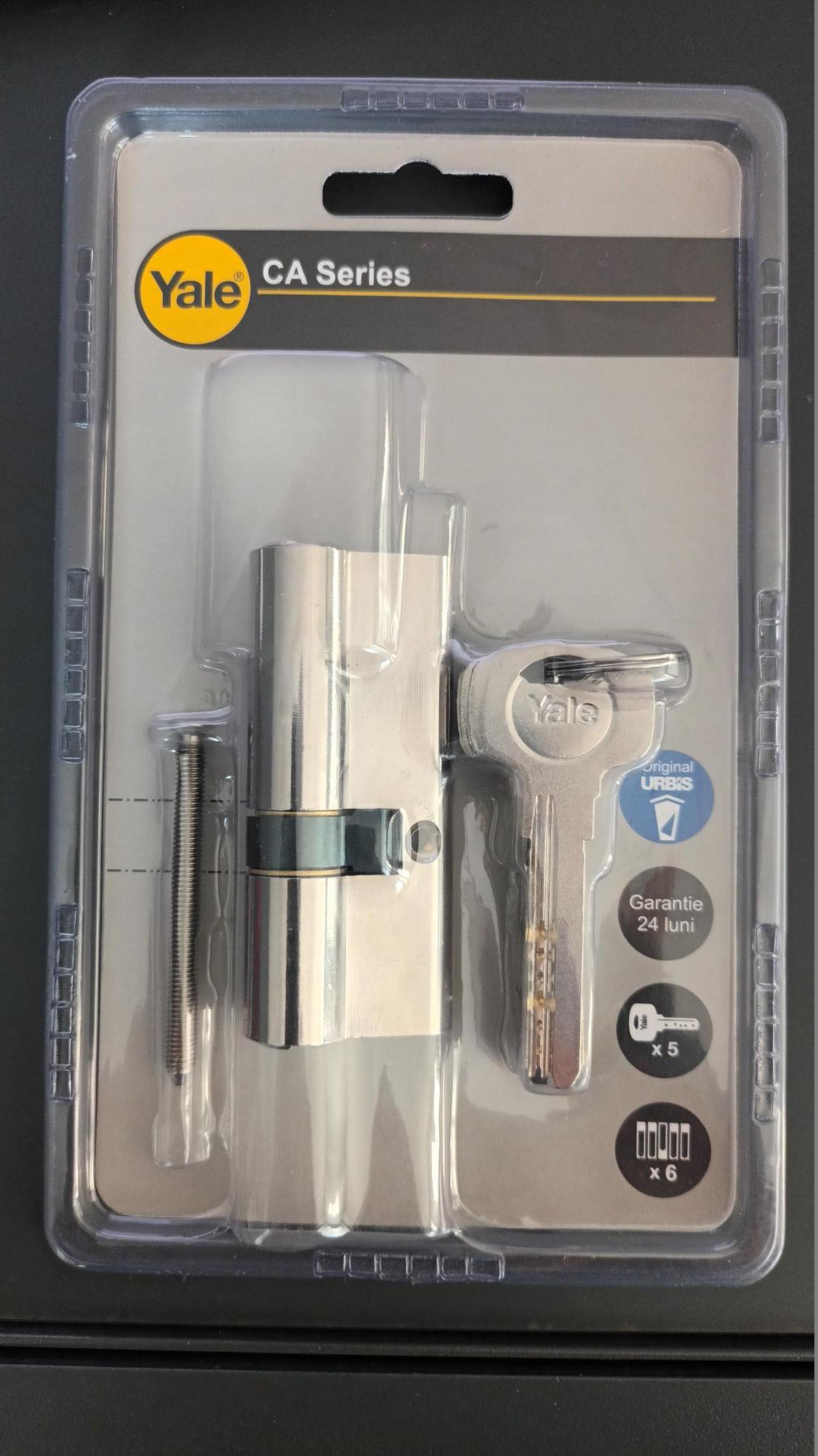 Cilindru siguranta, finisaj nichel, 5 chei, 30 x 45 mm  Yale