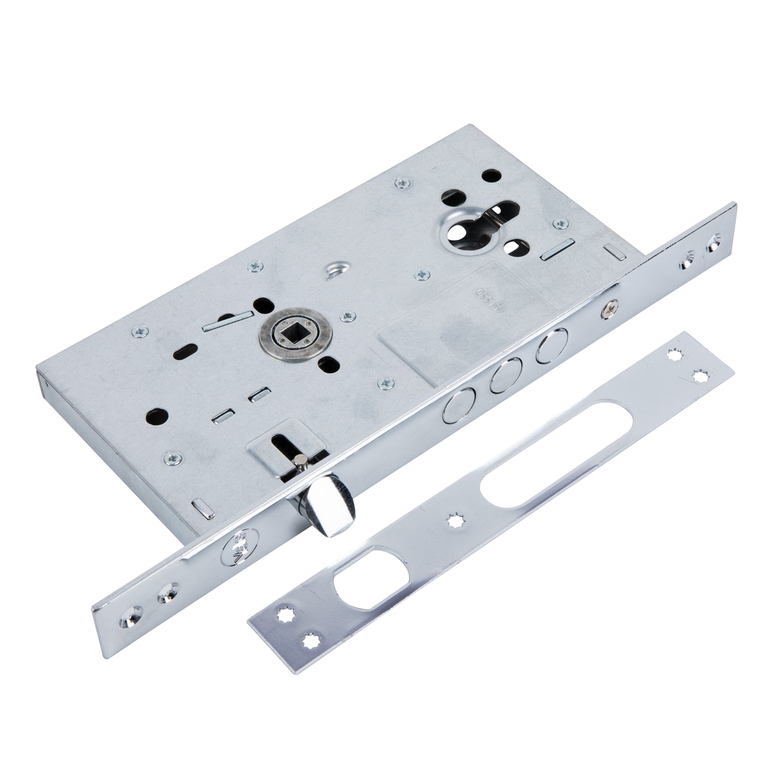 Broasca, din otel, usa metalica, nichel, zavor in 3 curse, backset 60 mm, interax 85 mm  Yale