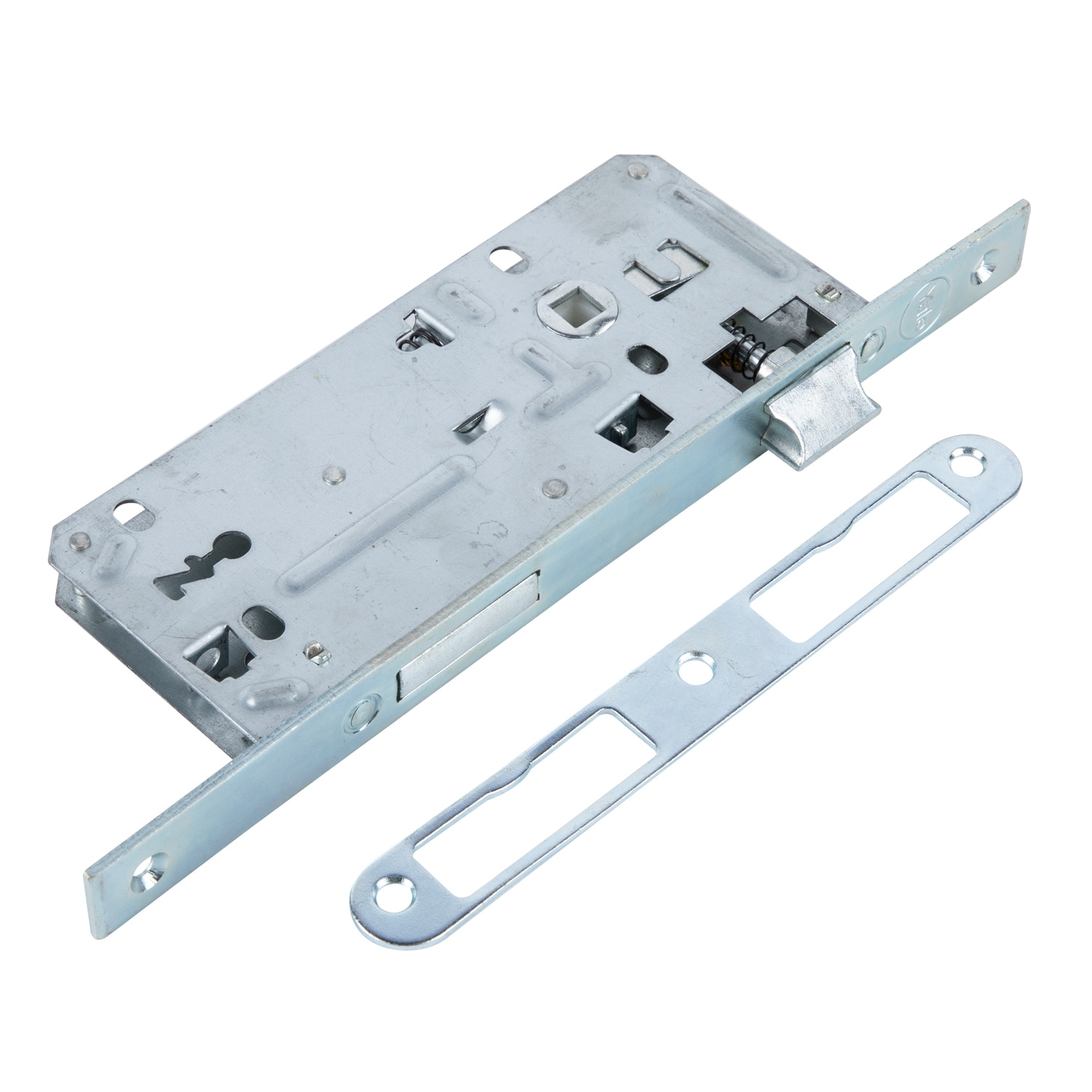 Broasca ingropata, usi de interior, finisaj otel zincat, zavor in 2 curse, backset 60 mm, interax 85 mm  Yale