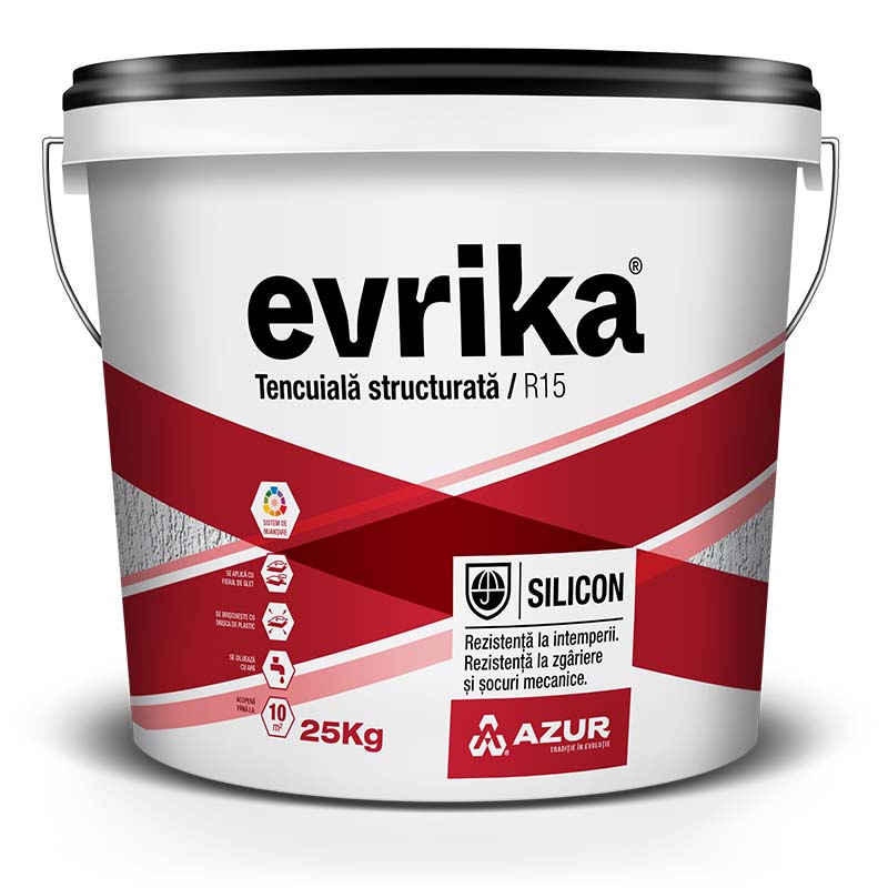 Tencuiala canelata R15 cu silicon 25 kg, m05-3 (gri taupe)  Evrika