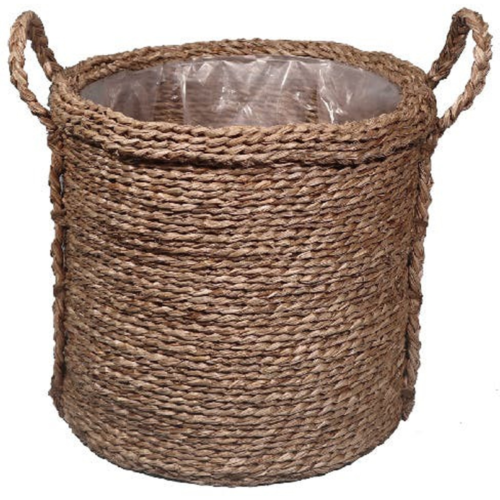 Cos ghiveci flori GOODHOME Witoto, iarba, 33 x 30 cm, maro