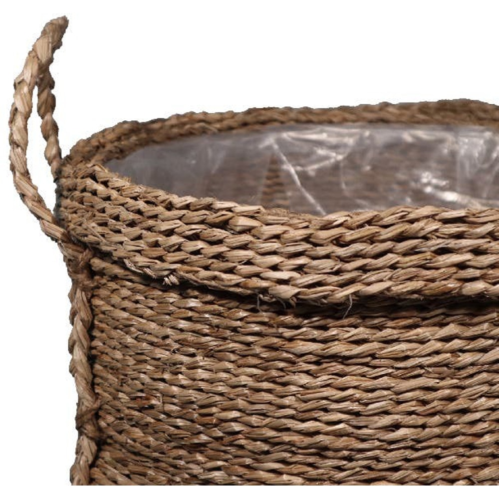 Cos ghiveci flori GOODHOME Witoto, iarba, 33 x 30 cm, maro