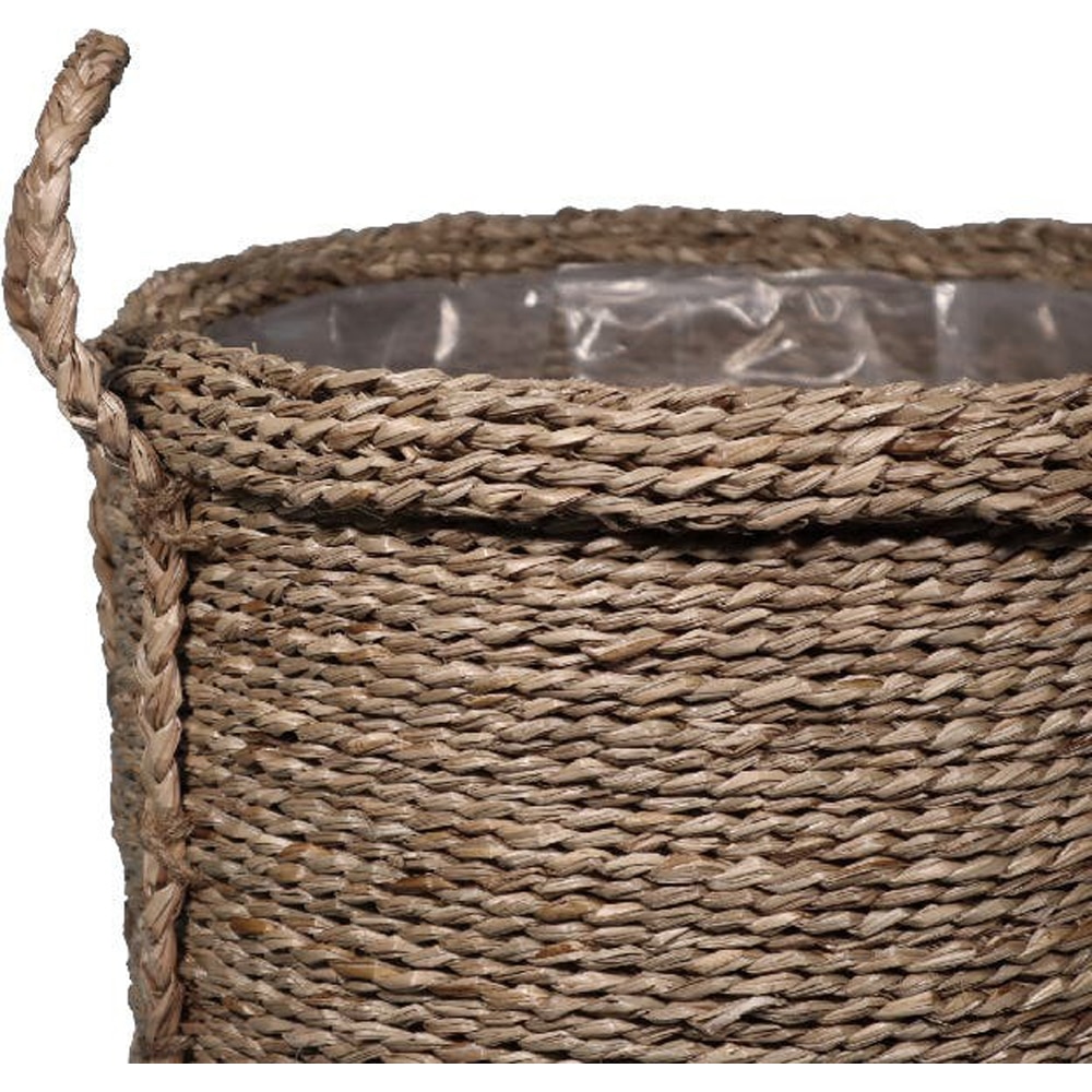 Cos ghiveci flori GOODHOME Witoto, iarba, 39 x 34 cm, maro