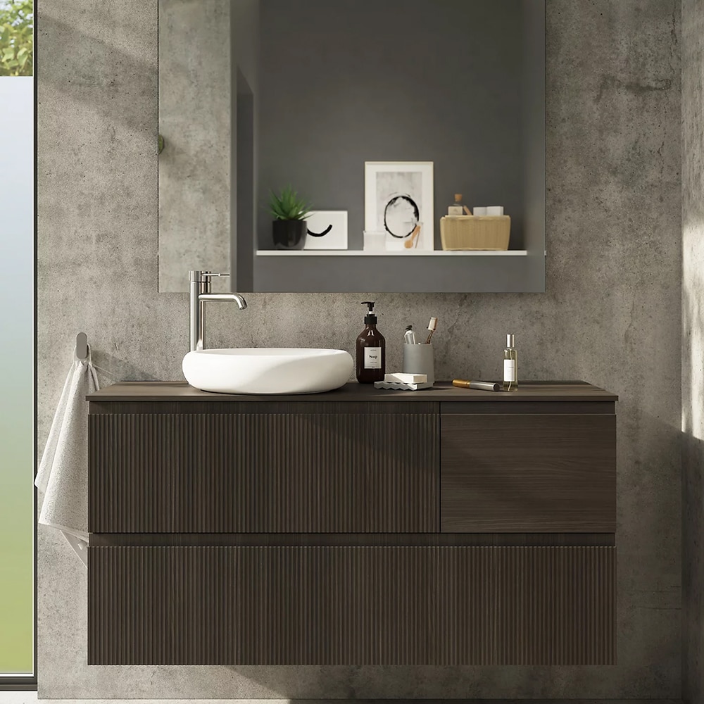 Lavoar pe blat GOODHOME Kentia, ceramica, 40.9 x 39.6 x 8.9 cm, alb mat