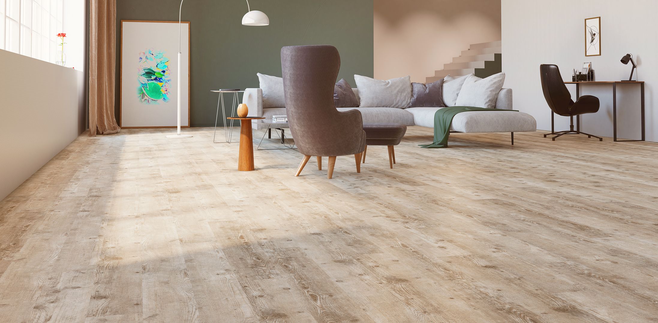 Parchet laminat 8 mm, bej, AC4, HDF, acoperire per cutie 1.996 mp