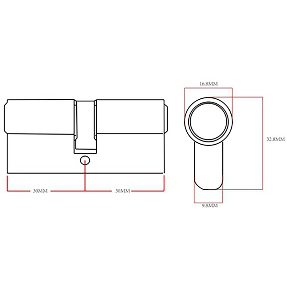 Cilindru standard alama SMITH AND LOCKE, 30x30 mm, 3 chei