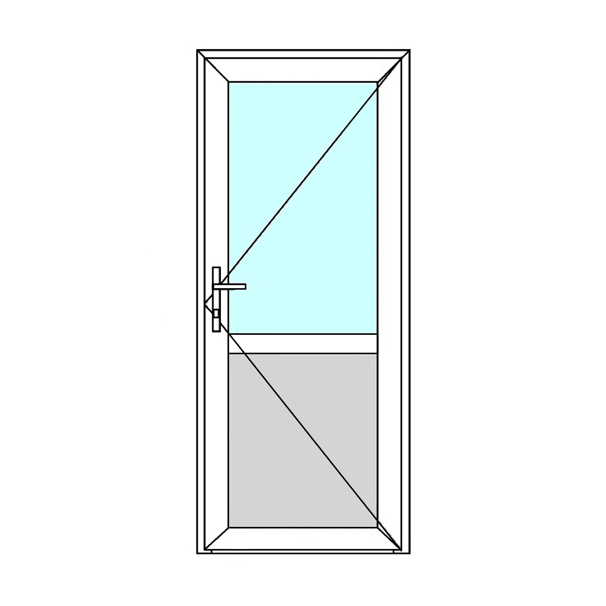 Usa exterior APLAST, cu geam, stanga, PVC, 68 x 195 cm, alb