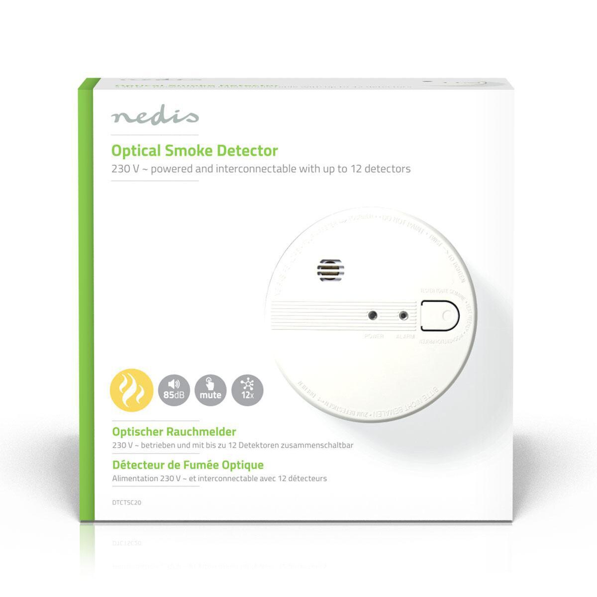 Detector de fum, conectabil, alimentat de la retea • Nedis, DTCTSC20
