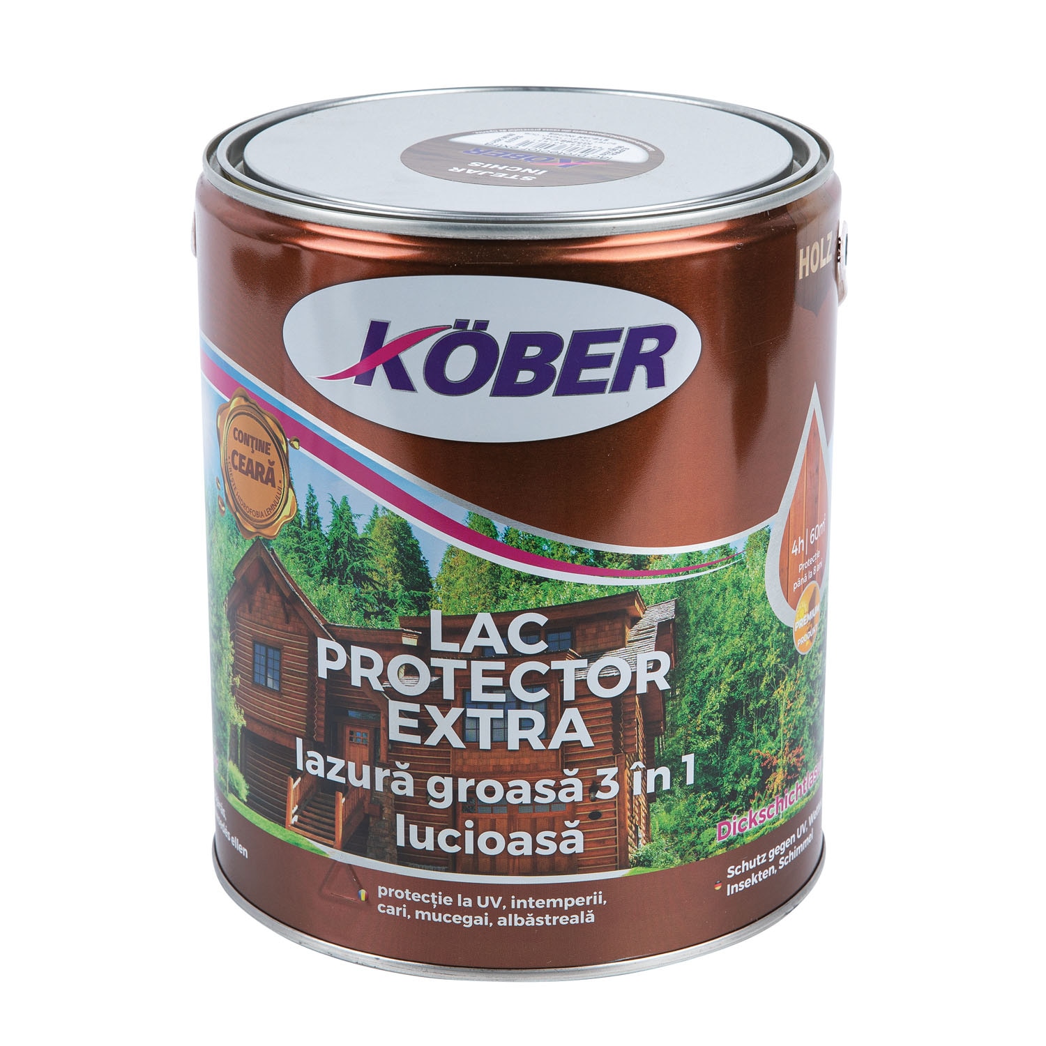 Lac protector extra, stejar inchis, 4 l  Kober