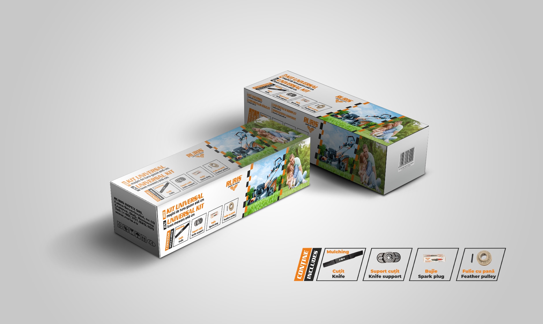 Kit universal masina de tuns iarba, 46 cm  Ruris