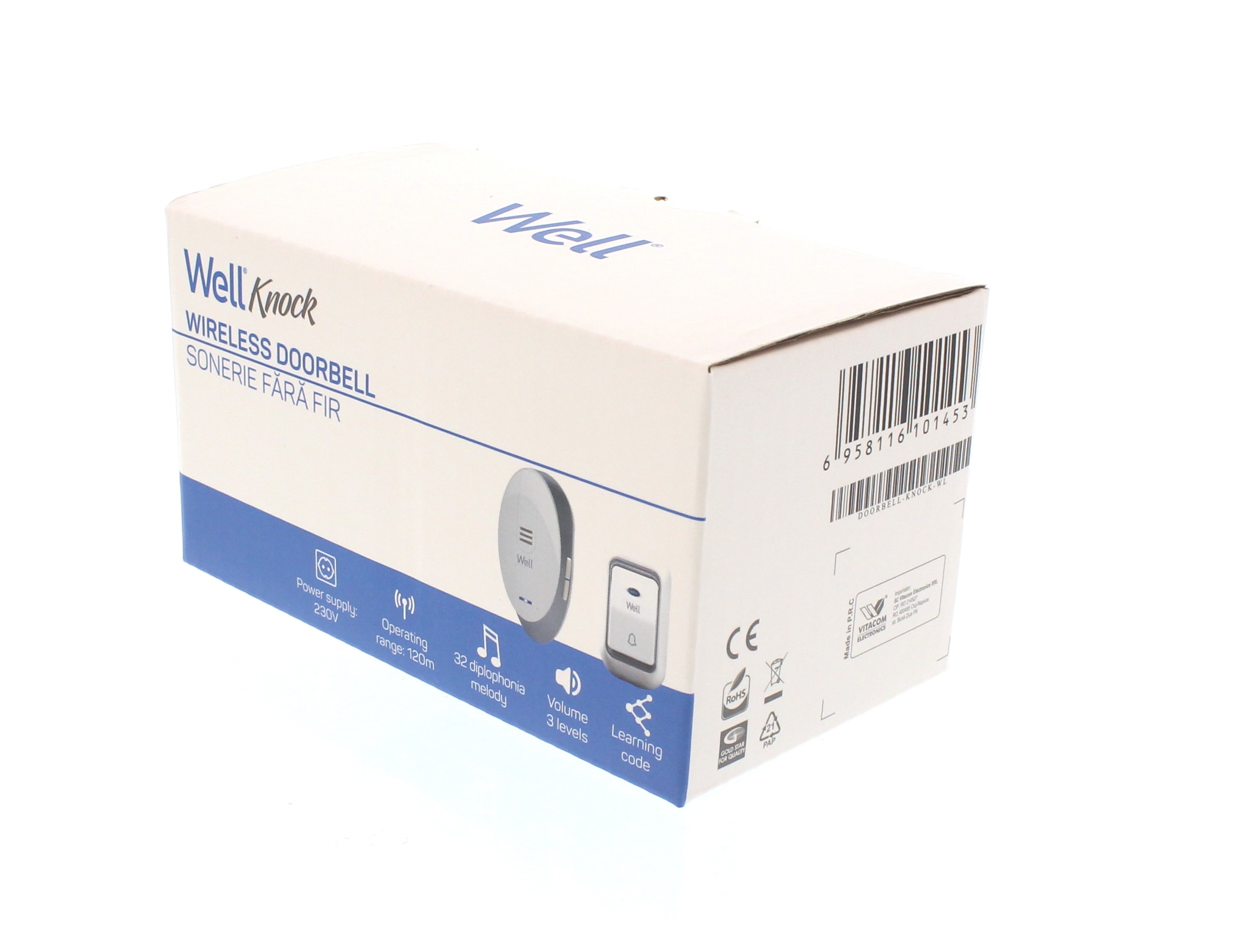 Sonerie fara fir, 220 V, 120 m • Well