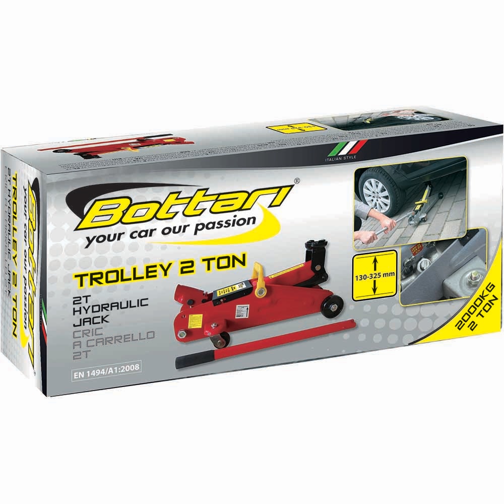 Cric auto hidraulic BOTTARI Trolley, 2 tone, rosu