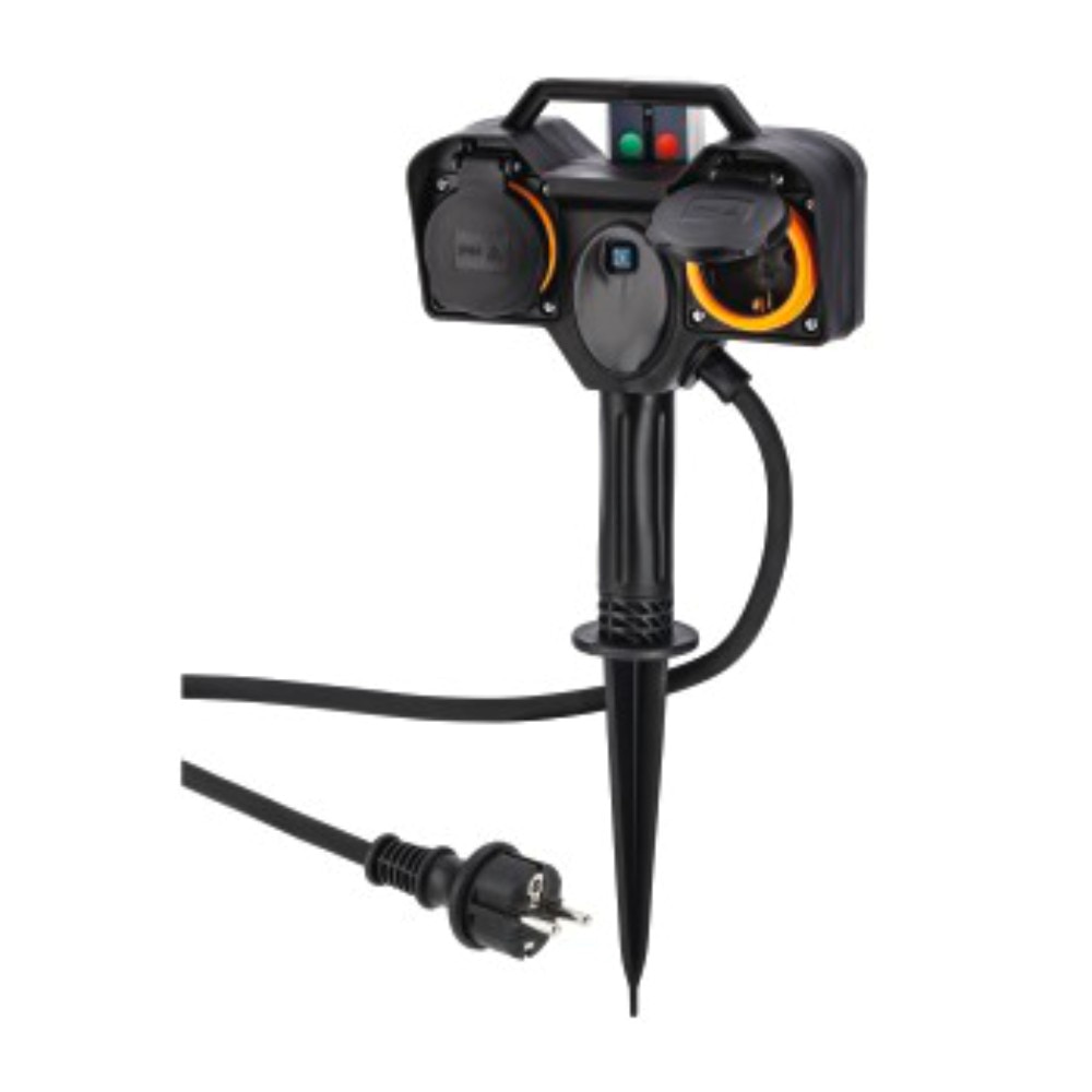 Priza radio, de gradina, dubla, cu tepusa si telecomanda, raza 30 m  Hama