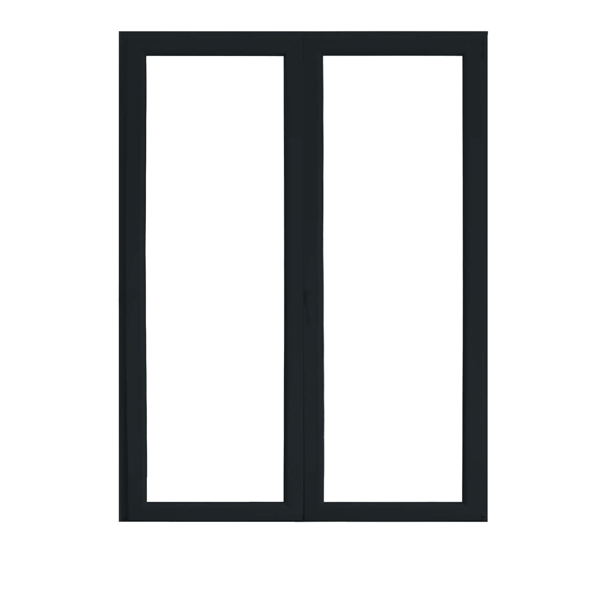 Usa termopan PVC exterior, cu geam, 6 C, gri, dreapta, simpla deschidere, 205 x 140 cm  Aplast