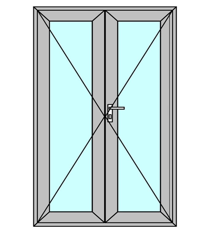 Usa termopan PVC exterior, cu geam, 6 C, gri, dreapta, simpla deschidere, 205 x 140 cm  Aplast