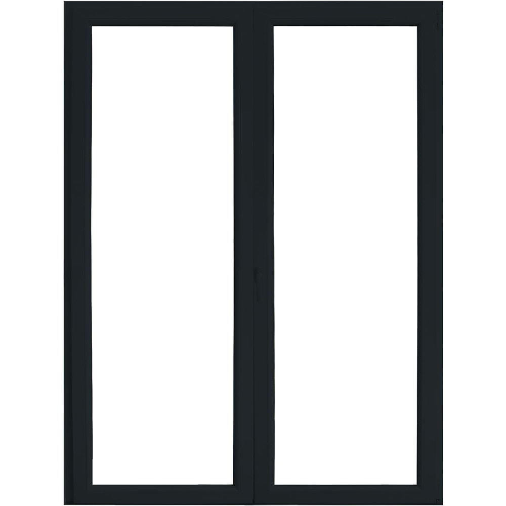 Usa exterior APLAST, cu geam, dreapta, PVC, 140 x 205 cm, gri antracit