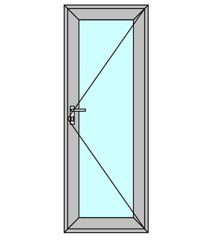 Usa termopan PVC exterior, batanta, cu geam, 6 C, gri, dreapta, simpla deschidere, 205 x 76 cm  Aplast