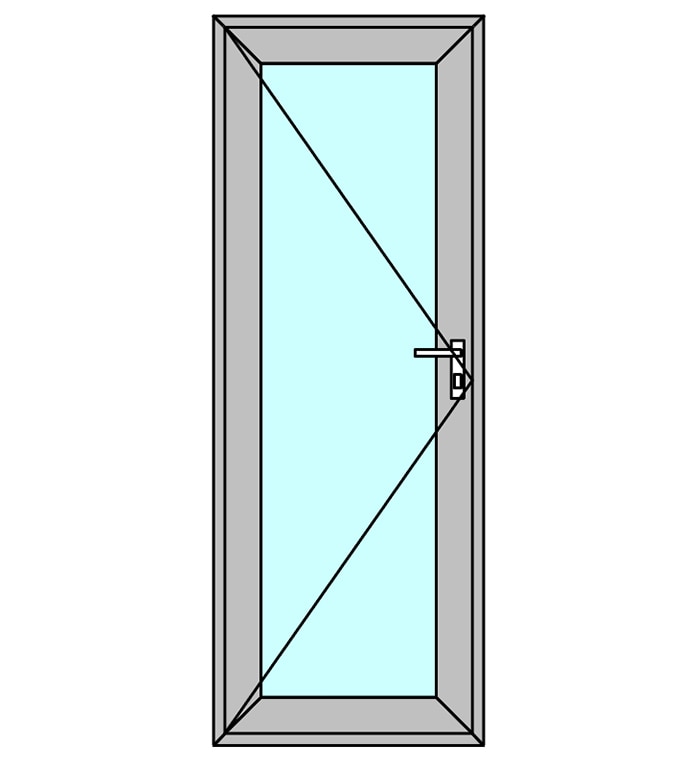 Usa termopan PVC exterior, batanta, cu geam, 6 C, gri, stanga, simpla deschidere, 205 x 76 cm  Aplast