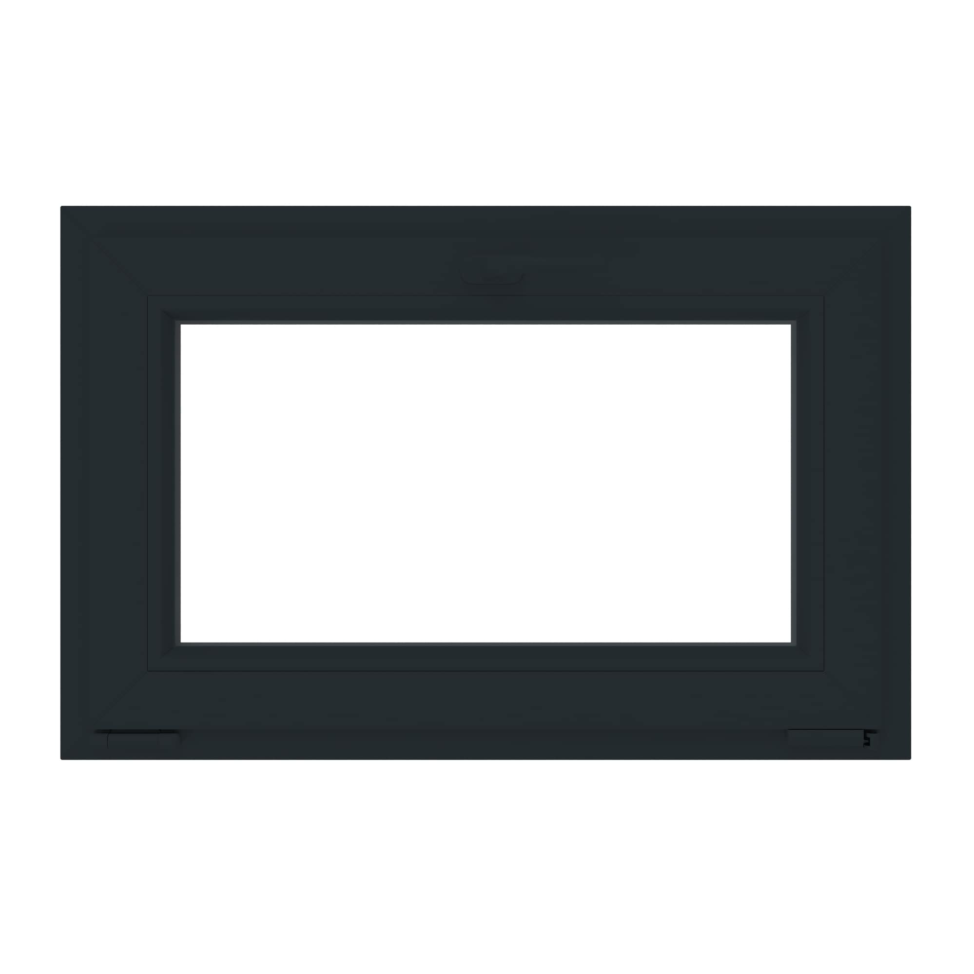 Fereastra termopan PVC, geam Float + Low-E, gri, 6 camere, 96 x 56 cm, simpla deschidere, oscilanta Aplast