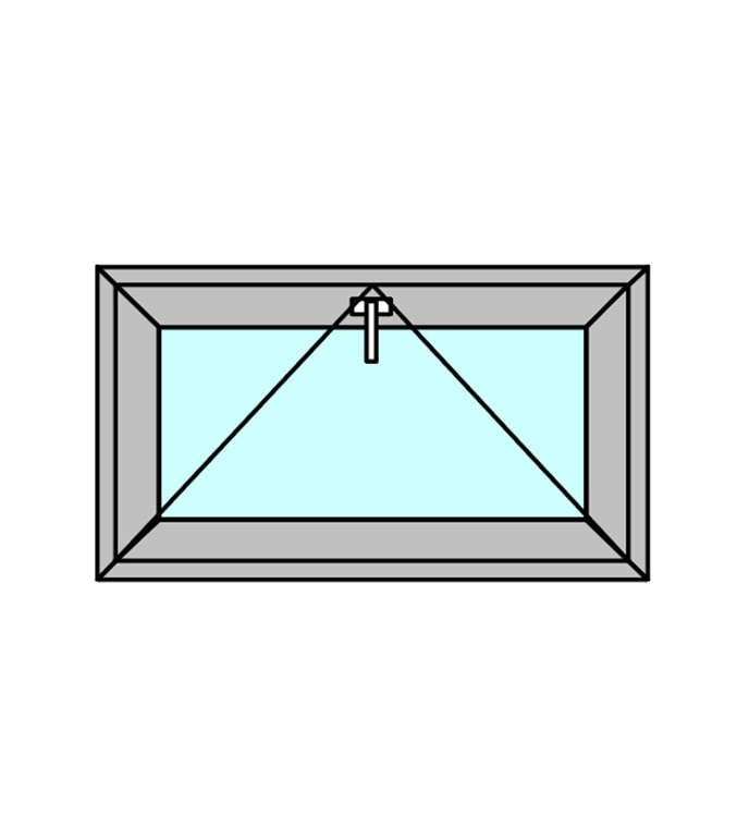 Fereastra termopan PVC, geam Float + Low-E, gri, 6 camere, 96 x 56 cm, simpla deschidere, oscilanta Aplast