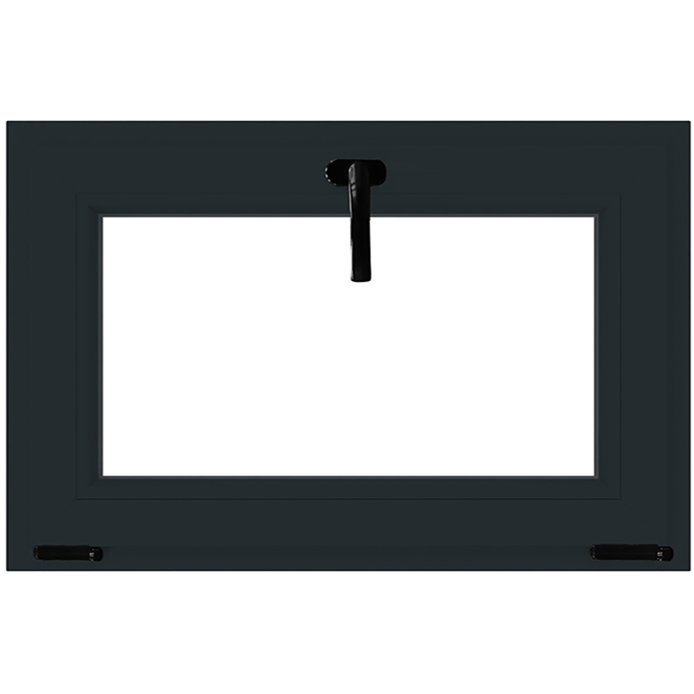 Fereastra termopan APLAST, PVC, 6 camere, 96 x 56 cm, deschidere oscilobatanta in jos, gri antracit