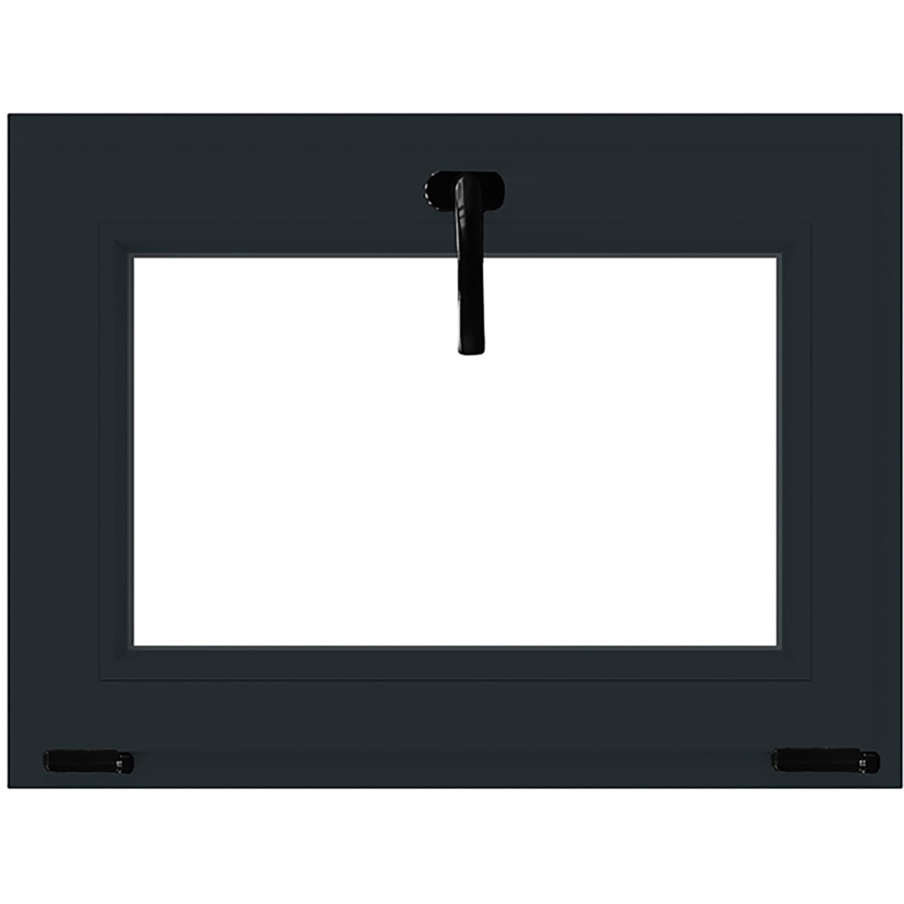 Fereastra termopan APLAST, PVC, 6 camere, 76 x 56 cm, deschidere oscilobatanta in jos, gri antracit