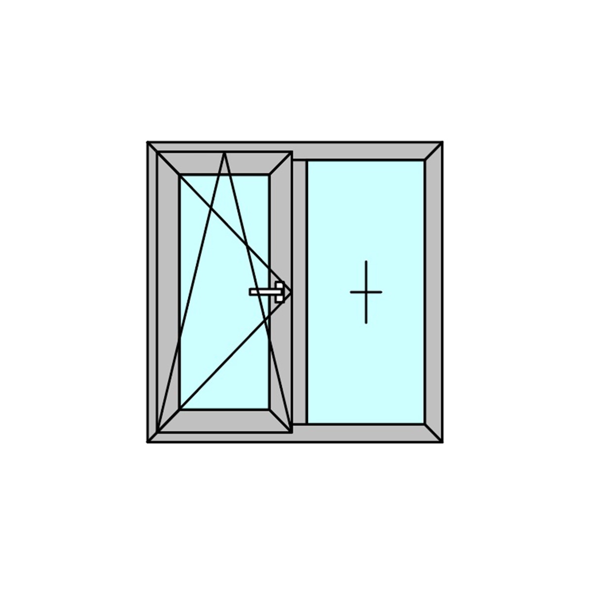 Fereastra termopan APLAST, PVC, 6 camere, 100 x 100 cm, deschidere oscilobatanta dreapta, gri antracit