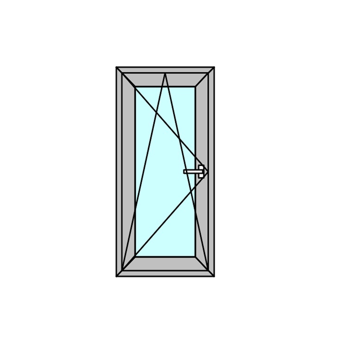 Fereastra termopan PVC, geam Float + Low-E, gri, 6 camere, 56 x 116 cm, stanga, dubla deschidere, oscilobatanta Aplast