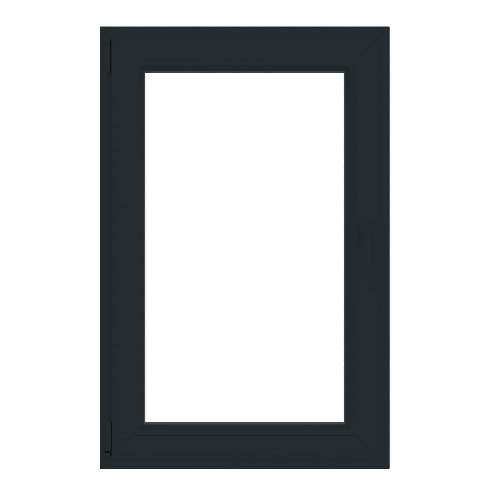 Fereastra termopan PVC, geam Float + Low-E, gri, 6 camere, 116 x 76 cm, stanga, dubla deschidere, oscilobatanta Aplast