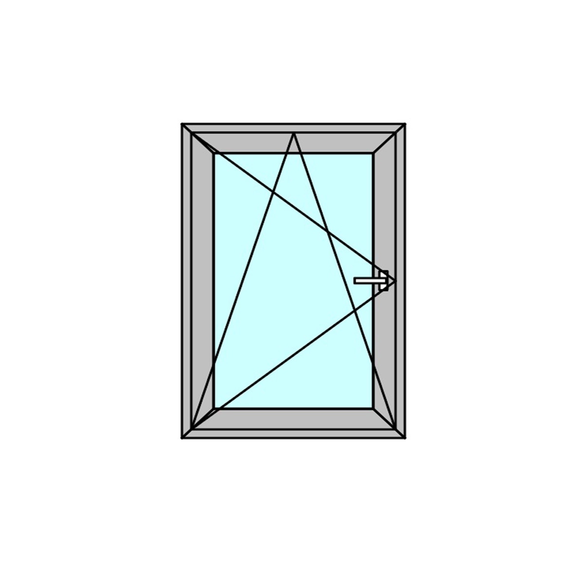 Fereastra termopan PVC, geam Float + Low-E, gri, 6 camere, 116 x 76 cm, stanga, dubla deschidere, oscilobatanta Aplast