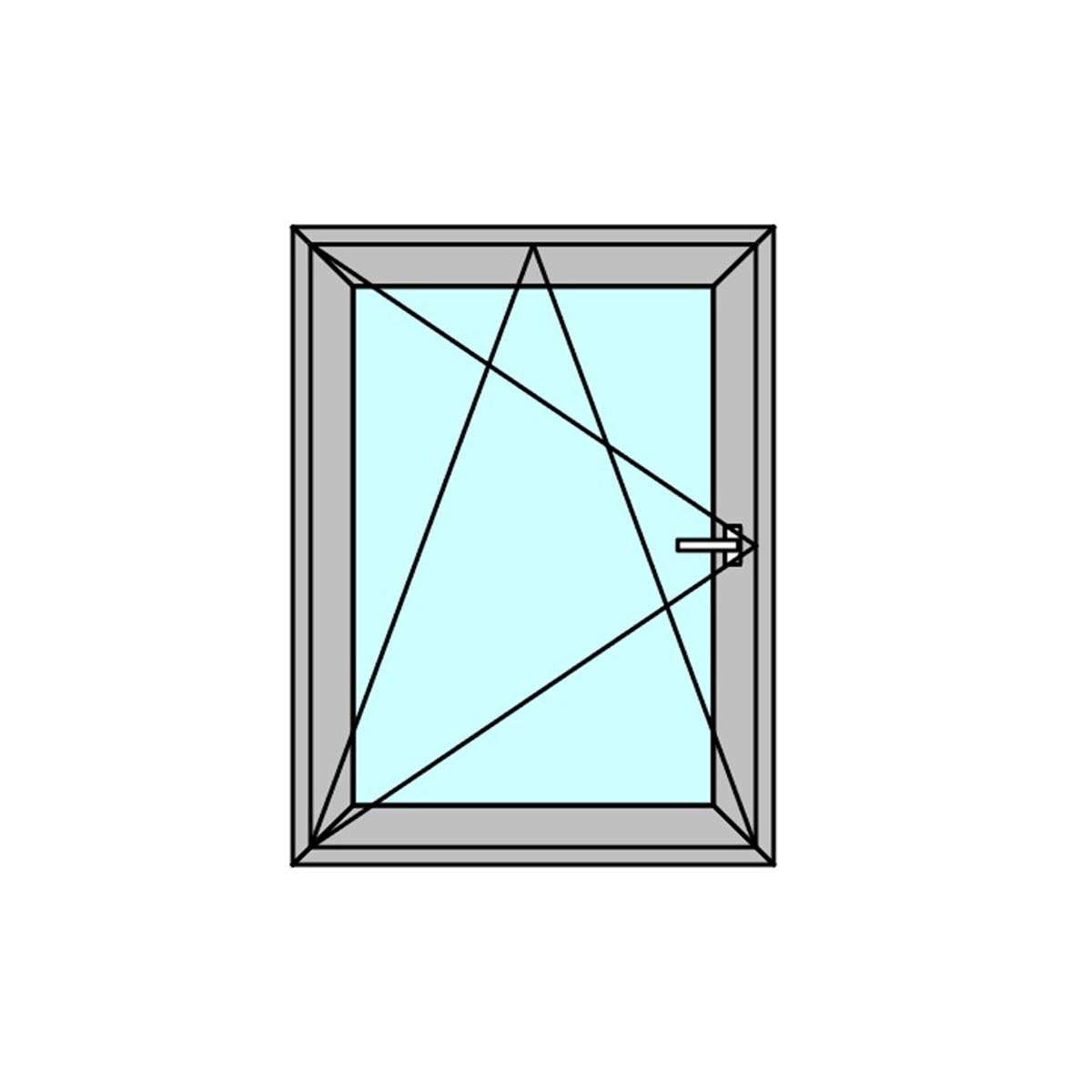Fereastra termopan PVC, geam Float + Low-E, gri, 6 camere, 116 x 86 cm, stanga, dubla deschidere, oscilobatanta Aplast